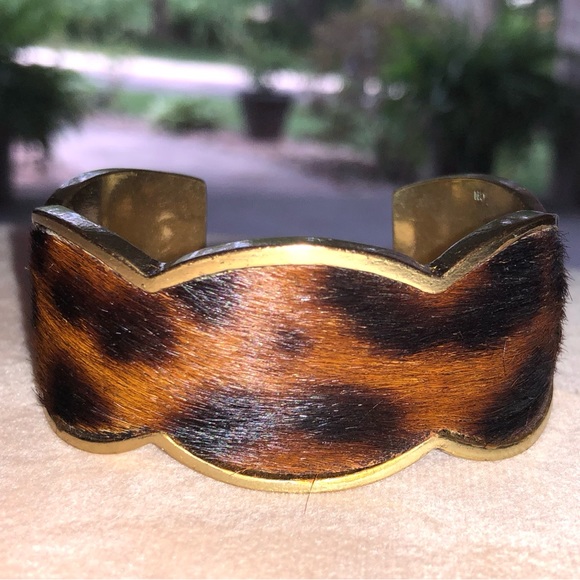 Patricia Nash - Elisabetta Leopard Leather Inset Cuff - M/L - Picture 4 of 7